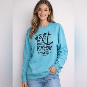 Jerzees Jesus Is the Anchor of My Soul Hebrews 6:19 Sweatshirt XL